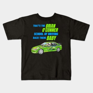 Brian O'Conner School of Driving { Fast and furious Paul walker's Evo } Kids T-Shirt